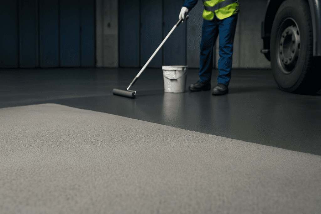 Målning av industriellt golv